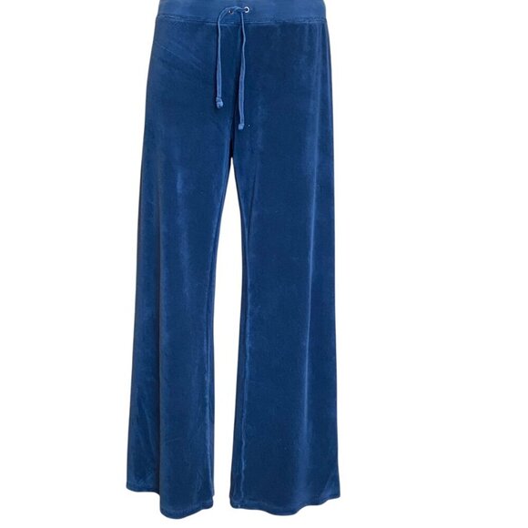 Juicy Couture Y2K Velour Drawstring Pants Sz L Blue #93R - Picture 4 of 8